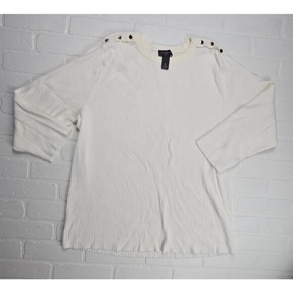 Investments Ivory Ribbed Sweater 2X - Picture 1 of 2